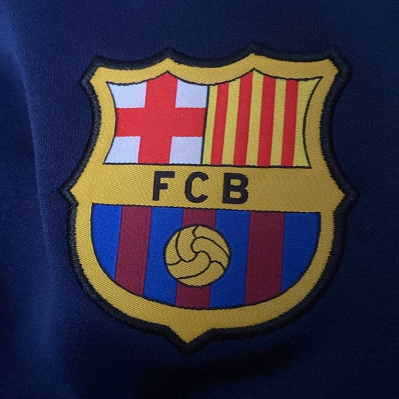 NWT FC Barcelona Large FCB Barca Full Zip Jacket Men's Sz M Blue Soccer Futbol - Picture 6 of 7